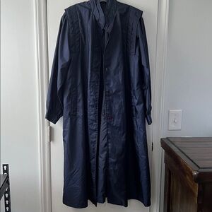Vintage‎ Alorna Navy Blue Long Lightweight Trench Coat